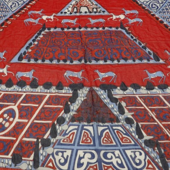 Hermes Paris Qui Roule Silk Red & Blue - Picture 1 of 10